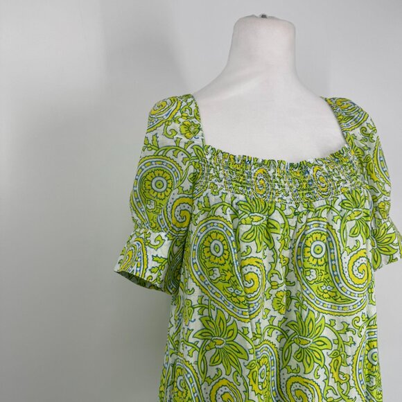 J.Crew x SZ Blockprints Citrus Paisley Mini Dress Size Medium - Picture 4 of 13